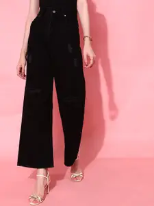 STREET 9 Women Black Flared Fit Cropped Jeans