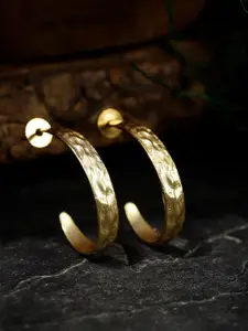 Berserk Women Gold-Toned Classic Half Hoop Earrings