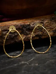 Berserk Women Gold-Toned Contemporary Hoop Earrings