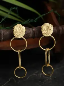 Berserk Gold-Toned Contemporary Drop Earrings