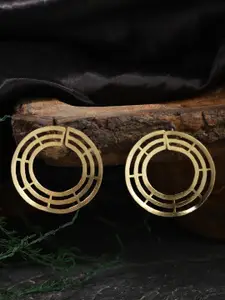 Berserk Women Gold Plated  Geometric Studs Earrings