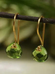 Berserk Gold-Plated & Green Classic Drop Earrings