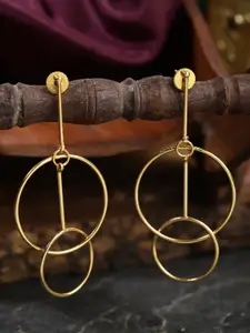 Berserk Women Gold-Plated Coincentric Circle Drop Earrings