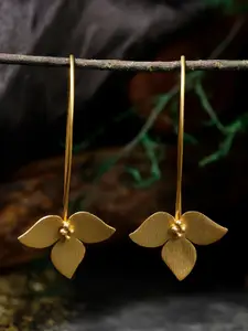 Berserk Gold-Toned Floral Drop Earrings