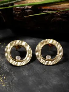 Berserk Gold-Toned Circular Drop Earrings