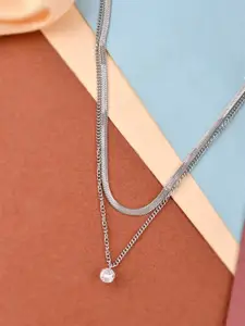 AQUASTREET Silver-Toned Silver-Plated Necklace