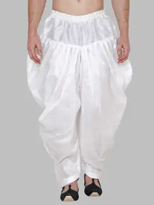 ROYAL KURTA Men White Solid Silk Pyjama