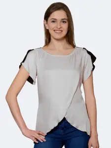PATRORNA Women Off White Solid Layered Top