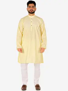 Pro-Ethic STYLE DEVELOPER Men Printed Pure Cotton Kurta with Pyjamas