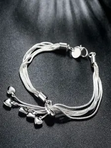 UNIVERSITY TRENDZ Women Silver-Toned Cubic Zirconia Silver-Plated Wraparound Bracelet