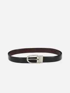 Louis Philippe Men Black & Brown Solid Reversible Leather Belt