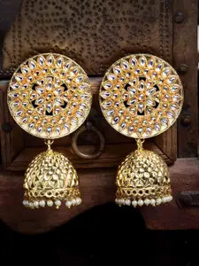 PANASH Gold-Plated Circular Jhumkas Earrings