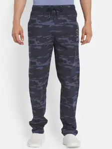 Octave Men Navy Blue & Purple Printed Cotton Jogger