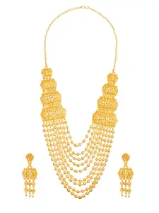Shining Jewel - By Shivansh Gold Plated Ball Necklace Jewellery Set