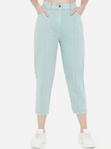 Orchid Blues Women Green Straight Fit High-Rise Jeans