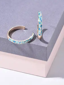 AMI Turquoise Blue Contemporary Hoop Earrings