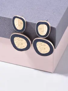 AMI Black Gold-Plated Contemporary Drop Earrings