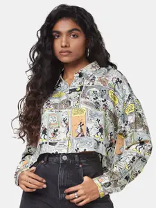 The Souled Store Women Boxy Printed Casual Shirt