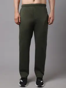 VIMAL JONNEY Men Olive Green Solid Cotton Track Pants