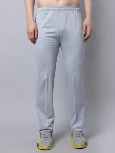 VIMAL JONNEY Men Grey Melange Regular-Fit Track Pants