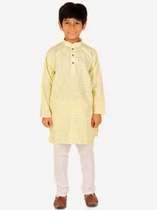 Pro-Ethic STYLE DEVELOPER Boys Yellow Printed Kurta with Pyjamas