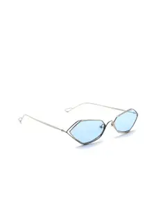 French Connection Women Cateye Sunglasses with UV Protected Lens- FC 7572 C3 S-Blue