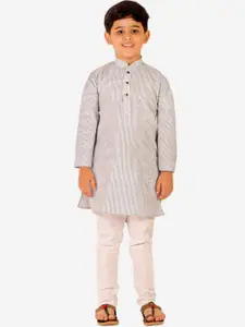 Pro-Ethic STYLE DEVELOPER Boys Black Pure Cotton Kurta with Pyjamas