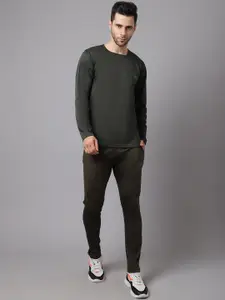 MACK JONNEY JONNEY Men Olive Dry-fit Lycra Tracksuit