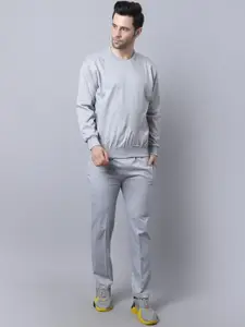 MACK JONNEY Men Grey Melange  Solid Tracksuit