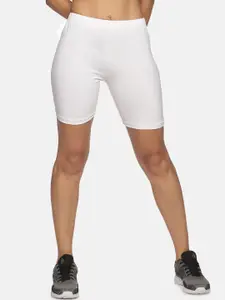 NOT YET by us Women White Slim Fit Outdoor Sports Shorts