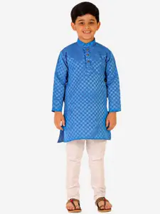 Pro-Ethic STYLE DEVELOPER Boys Blue Pure Cotton Kurta with Pyjama