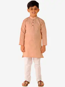 Pro-Ethic STYLE DEVELOPER Boys Beige Pure Cotton Kurta with Pyjamas