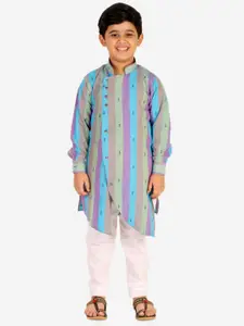 Pro-Ethic STYLE DEVELOPER Boys Green Printed Cotton Blend Kurta with Pyjamas