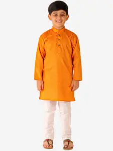 Pro-Ethic STYLE DEVELOPER Boys Yellow Pure Cotton Kurta with Pyjamas