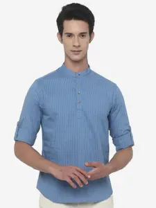 Greenfibre Men Slim Fit Striped Pure Cotton Casual Shirt