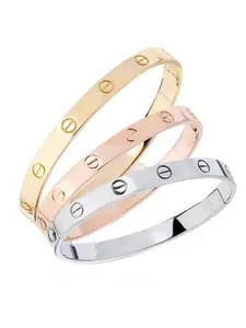 Jewels Galaxy Women Set Of 3 Gold-Plated & Silver-Plated Bangle-Style Bracelet
