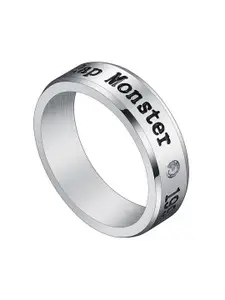 UNIVERSITY TRENDZ Men Silver POP Rap Monster Signature Printed Ring
