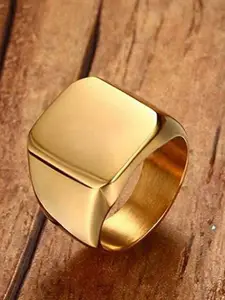 UNIVERSITY TRENDZ Men Gold-Plated Stainless Steel Finger Ring