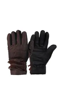 ELLIS Women Brown Self Design Gloves