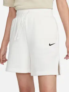 Nike Women Solid Tight Fit High-Rise Sportswear Phoenix Fleece Sports Shorts