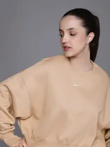Nike Women Brand Logo Print Drop-Down Sleeves Top