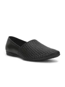 Liberty Men Black Solid Slip-On Shoes