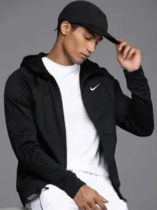 Nike Men Black Solid Therma-FIT Hooded Training Sporty Jacket