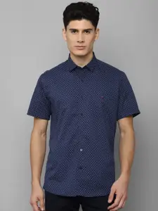 Louis Philippe Sport Men Navy Blue Slim Fit Printed Pure Cotton Casual Shirt