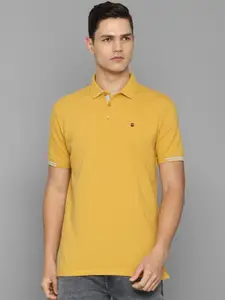 Louis Philippe Jeans Men Yellow Polo Collar Slim Fit T-shirt