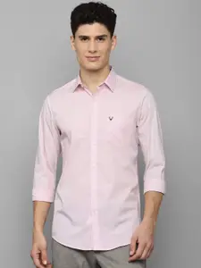 Allen Solly Men Pink Solid Slim Fit Pure Cotton Casual Shirt