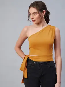 Marie Claire Mustard Yellow One Shoulder Top