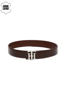 Tommy Hilfiger Men Brown Textured Genuine Leather Belt