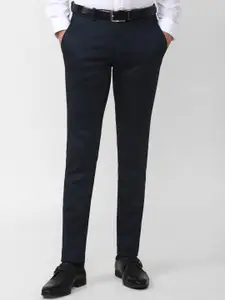 Van Heusen Men Navy Blue Slim Fit Trousers