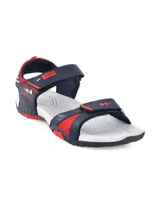 Campus Men Blue & Red Solid Sports Sandals